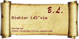 Biehler Lívia névjegykártya